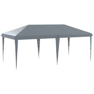 Imagine Outsunny Cort Pliabil pentru Grădină cu Sac de Transport din Oțel Epoxidic și Poliester Oxford, 5, 85x2, 95x2, 7 m, Gri | Aosom Romania