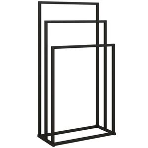 Imagine HOMCOM Suport pentru Prosoape de Podea cu 3 Brate Autoportant din Oțel, 45x21.5x85 cm | Aosom Romania