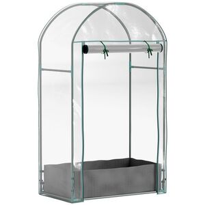 Imagine Outsunny Seră pentru Grădină cu Ușă Pliabilă pe Balamale și Sac pentru Plante, 89x50x152 cm, Transparent | Aosom Romania