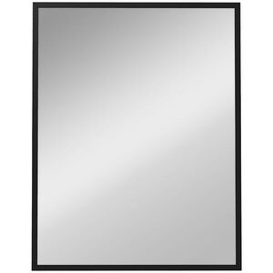 Imagine HOMCOM Oglindă de Perete din Sticlă și MDF, cu Cârlige, 70 x 90 cm, Negru | Aosom Romania