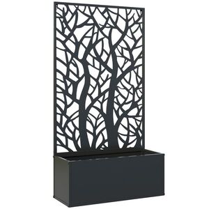 Imagine Outsunny Jardinieră cu spalier, ghiveci pentru plante cățărătoare, legume, flori din metal 61 x 23 x 113 cm negru | Aosom Romania