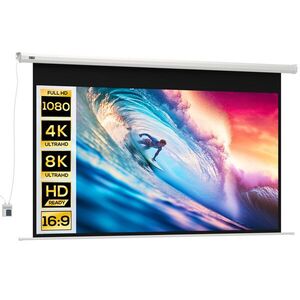 Imagine Homcom Ecran 84” Motorizat – 4K HD, Montare Perete sau Tavan | Aosom Romania