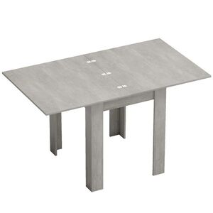 Imagine HOMCOM Masă de Dining Extensibilă pentru 4-6 Persoane Design Pliabil, 70-140cm Masă Rectangulară de Economisire a Spațiului cu Picioare Antiderapante, pentru Sala de Mese Sufragerie, Gri Efect Lemn | Aosom Romania
