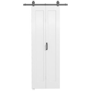 Imagine HOMCOM Ușă Glisantă Pliabilă 70x210 cm, Ușă Pliabilă Tip Portofel cu Mâner și Suprafață Vopsibilă, Alb | Aosom Romania