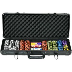 Imagine SPORTNOW Set Poker Complet, cu 500 Jetoane, 5 Zaruri, 2 Pachete de Cărți, 3 Butoane | Aosom Romania