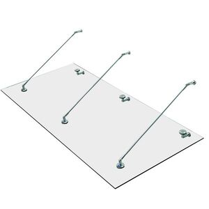 Imagine HOMCOM Copertină din sticlă pentru ușă, sticlă călită (ESG), oțel inoxidabil, sticlă transparentă 200x90cm | Aosom Romania