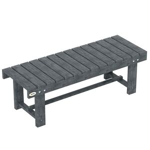 Imagine Outsunny Bancă de Grădină cu 2 Locuri, Bancă de Exterior cu Șipci din Lemn de Molid, Stil Country, Perfectă pentru Terasă, Patio sau Curte, Greutate maximă 250 kg, 110x38x35 cm, Gri | Aosom Romania