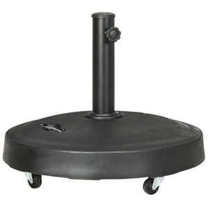 Imagine Outsunny Bază Umbrelă 23.5kg cu Manivele și Roți Blocabile, Suport din Rășină/Oțel, Ø53x41 cm, Negru | Aosom Romania