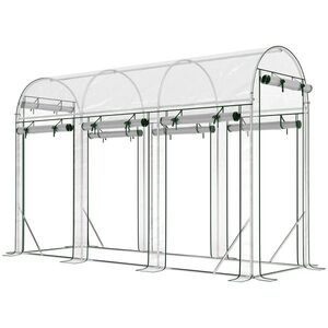 Imagine Outsunny Seră tip tunel pentru grădină 3 m², seră de grădină, cadru din oțel galvanizat, 8 uși rulante, 295x100x197cm, transparent | Aosom Romania