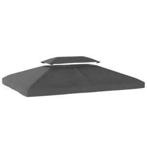 Imagine Outsunny Prelată de schimb 4x3 m cu acoperiș dublu Orificii de scurgere și protecție UV Doar prelată NU include cadru Gri închis | Aosom Romania