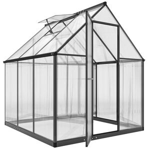 Imagine Outsunny Seră de grădină din aluminiu și policarbonat, seră cu fereastră reglabilă și ușă batantă, rezistentă la intemperii, transparent | Aosom Romania