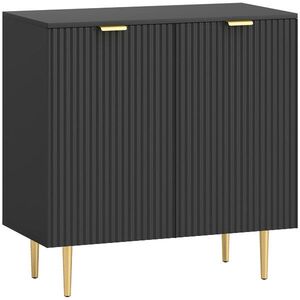 Imagine HOMCOM Bufet de bucătărie mobilier de depozitare cu 2 uși poliță reglabilă picioare metalice ridicate 80 x 40 x 80 cm negru | Aosom Romania