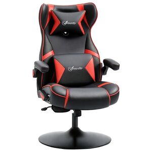 Imagine Scaun de gaming Vinsetto, scaun de gaming, difuzoare integrate, spătar inclinabil, negru+roșu, 69 x 73 x 118cm | Aosom Romania