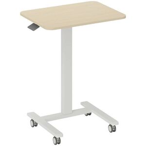 Imagine Vinsetto Birou în picioare, masă pentru laptop, reglabil pe înălțime, 4 roți, 65 cm x 48 cm x 108 cm, Galben | Aosom Romania
