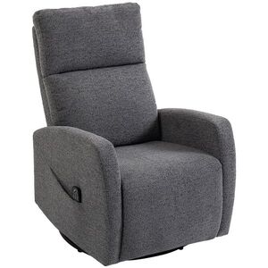 Imagine HOMCOM Fotoliu relax, fotoliu de masaj din chenille cu funcție de încălzire, rotație 360°, mecanism de balans, reglare manuală, gri închis | Aosom Romania