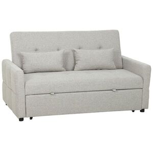 Imagine HOMCOM Canapea Pat cu Design Extensibil Clic Clac pentru 2 Locuri - Gri Deschis | Aosom Romania