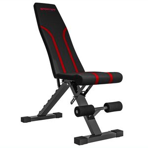 Imagine SPORTNOW Bancă Fitness Pliabilă, Bancă Abdominale Multifuncțională Înclinabilă cu Spătar Reglabil pe 6 Niveluri Negru | Aosom Romania