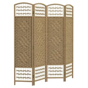 Imagine HOMCOM Paravan interior din lemn separator de cameră separator pliabil 4 panouri 160 x 170 cm lemn natural | Aosom Romania