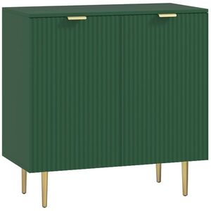 Imagine HOMCOM Bufet pentru bucătărie mobilier de depozitare cu 2 uși poliță reglabilă picioare metalice ridicate 80 x 40 x 80 cm verde măsliniu | Aosom Romania