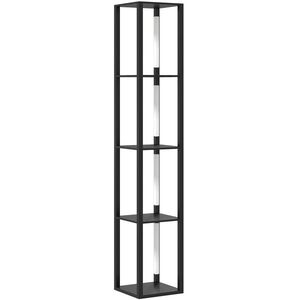Imagine HOMCOM Lampă de Podea cu 4 Rafturi și 3 Luminozități Reglabile 29x29x163cm Negru | Aosom Romania