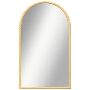 Imagine HOMCOM Oglindă de perete în arc, 110 x 65 cm Ramă din lemn, Oglindă arcuită pentru living, dormitor, hol, lemn natural | Aosom Romania