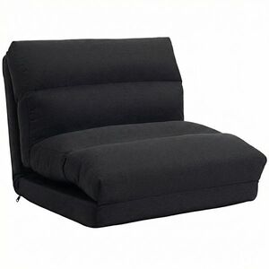 Imagine HOMCOM Fotoliu de podea canapea relax fotoliu convertibil în pat înclinabil 90° à 180° material - 70 x 72 x 56 cm - negru | Aosom Romania
