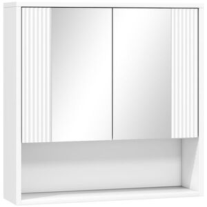 Imagine HOMCOM，Dulap de Baie Suspendat, Uși Soft-close, Raft Reglabil，60 x 16 x 60 cm，Alb | Aosom Romania