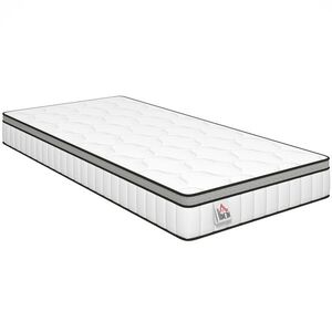 Imagine HOMCOM Saltea 90 x 190 cm, grosime 20cm, saltea cu arcuri ensachate 7 zone spumă cu memorie infuzată cu gel răcoritor | Aosom Romania