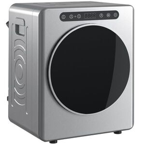Imagine HOMCOM Uscător cu evacuare 5kg, uscător compact independent tip încărcare frontală 1000W cu tambur din oțel inoxidabil, timer, argintiu | Aosom Romania