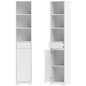 Imagine HOMCOM Dulap de Baie Înalt, Dulap Independent cu Raft Reglabil | Aosom Romania