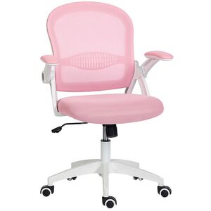 Imagine Vinsetto Scaun de Birou Ergonomic, Reglabil, cu Spătar din Plasă și Scaun Captusit, 65.5x61.5x88-97.5 cm, Roz | Aosom Romania