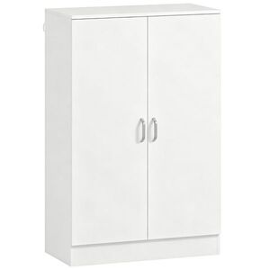 Imagine HOMCOM Dulap pentru pantofi cu 2 uși, 6 rafturi reglabile, balamale soft-close pentru 21 de perechi, lemn natural | Aosom Romania