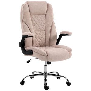 Imagine HOMCOM Fotoliu de birou, scaun birou ergonomic, înălțime reglabilă, brațe rabatabile, 70 x 70 x 114-122 cm, roz | Aosom Romania