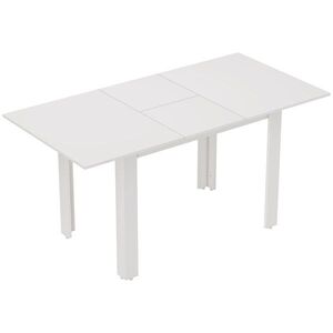 Imagine HOMCOM Masă extensibilă, 120-160 x 70 cm, masă reglabilă de bucătărie pentru 4-6 persoane, MDF, alb lucios | Aosom Romania