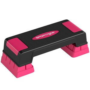 Imagine SPORTNOW Step de Aerobic pentru Fitness cu Înălțime Reglabilă 12/17, 5/22, 5 cm Sarcină 250 kg pentru Casă Sală Roz | Aosom Romania