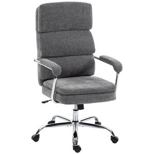 Imagine HOMCOM Scaun home office, scaun de birou reglabil pe înălțime, rotativ 360° pentru biroul de acasă, Gri | Aosom Romania