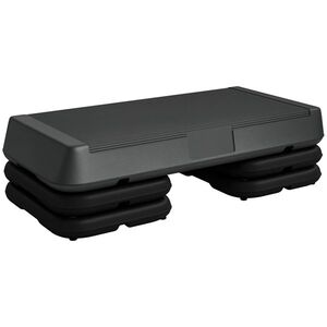 Imagine SPORTNOW Stepper aerobic fitness înălțime reglabilă 3 nivele 10/15/20 cm suprafață antiderapantă plastic, gri | Aosom Romania