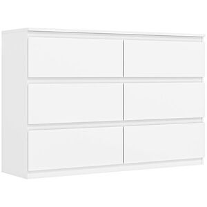 Imagine HOMCOM Comodă cu 3 sertare, mobilier modern de depozitare pentru dormitor, Alb | Aosom Romania