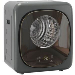 Imagine HOMCOM Uscător de rufe 4 kg, design compact, 5 moduri, timer, Gri+Negru | Aosom Romania