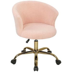Imagine Vinsetto Fotoliu de birou, fotoliu ergonomic reglabil în înălțime, șezut rotativ, picior din oțel, roz | Aosom Romania