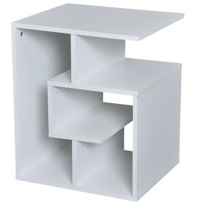 Imagine HOMCOM tavolino soggiorno tavolino salotto effetto cemento tavolino soggiorni effetto cemento tavolino legno effetto cemento Bianco 45x 40x 55 cm
