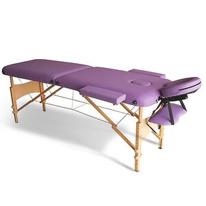 Imagine HomCom Lettino da Massaggio Fisioterapia Pieghevole con 2 Zone 182 x 60cm Viola