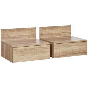 Imagine HOMCOM Set de 2 Noptiere Suspendate din PAL cu Montaj pe Perete pentru Dormitor și Living, 43x36.5x30.5 cm | Aosom Romania