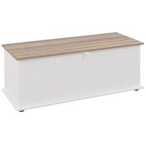 Imagine HOMCOM Bancă multifuncțională din lemn pentru dormitor și hol, alb, 100x40x40 cm | Aosom Romania