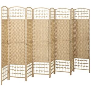 Imagine HOMCOM Paravan interior din lemn separator de cameră panou pliabil 8 panouri 320 x 170 cm lemn natural | Aosom Romania