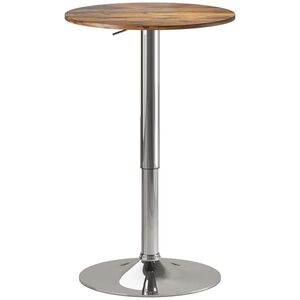 Imagine HOMCOM Masă de bar Masă bistro Masă înaltă Înălțime reglabilă 67-93 cm Blat pivotant 360° maro | Aosom Romania