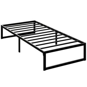 Imagine HOMCOM Cadru de pat 90 x 200 cm cu somieră din metal, pat single cu depozitare sub pat, silențios, montaj ușor, negru | Aosom Romania