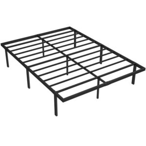 Imagine HOMCOM Cadru de pat cu spațiu de depozitare sub pat, cadru metalic cu somier, nu necesită boxspring, 140 x 200 cm | Aosom Romania