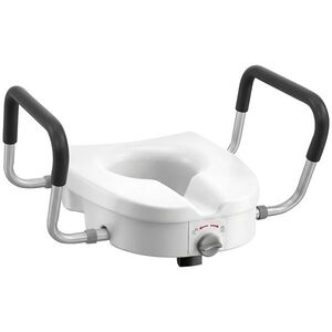 Imagine HOMCOM Înălțător WC pentru Vârstnici din HDPE cu Mânere Antialunecare, Lățime Reglabilă, Capacitate 136 kg, Alb | Aosom Romania