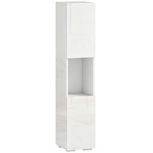 Imagine HOMCOM Dulap Multimedia Slim cu 5 Rafturi Reglabile, Alb | Aosom Romania